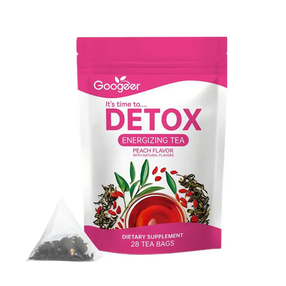 Detox Cleanse Tea Peach Flavor With Natural Flavors Dietary Supplement Quick-Acting Formula For Weight Loss Body Detoxification