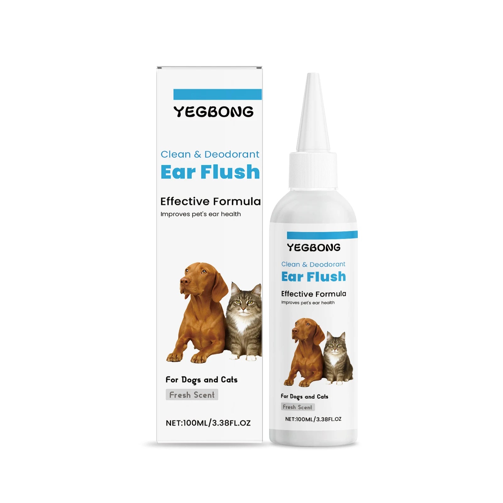 Cat Dog Ear Cleanser Relieve Discomfort Remove Ear Mite Dirt for Odor Control Itch Relief Pet Ear Care Cleaning Products 100ml